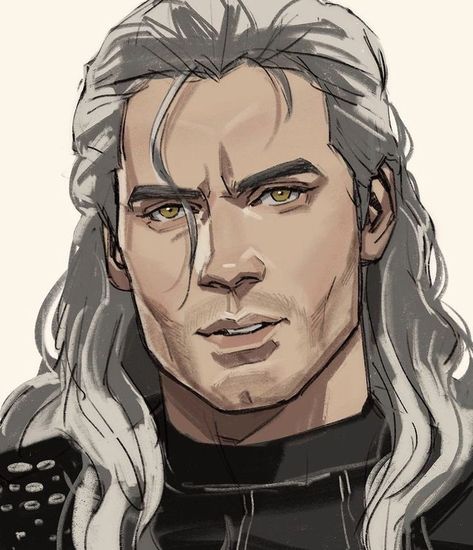 The Witcher Art Drawing, The Witcher Drawings, The Witcher Sketch, Geralt Fanart, Witcher Drawing, The Witcher Art, Male Face Drawing, The Witcher Geralt, The Witcher Books