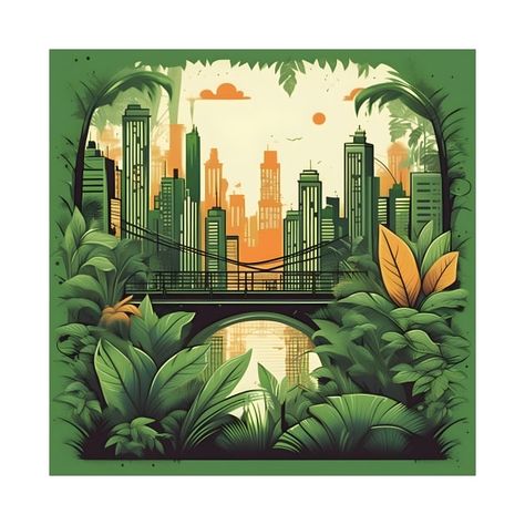 Bush Drawing, Jungle City, Jungle Drawing, Jungle Painting, Lush Jungle, Jungle Illustration, Urban Forest, Space Painting, Forest Illustration