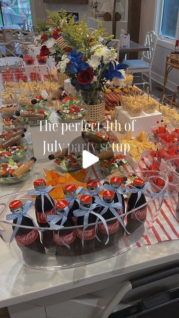 Amy Phyllis Krebs|Lifestyle Blogger on Instagram: "Part 2 of my Memorial Day party and this was party day setup! If you are hosting a 4th of July party this would be perfect for that as well! Comment PARTY for everything I used to be sent directly to you! . . . . #4thofjuly🇺🇸🇺🇸 #july4thdecor #partydecorideas #redwhiteandblue🔴⚪️🔵 #partyday #partysetup #partyideas #partyhost #4thofjulyfood #partyfoodideas #partytips #amazonhome" Taylor Swift Fourth Of July Party, Hosting Fourth Of July Party, 4th Of July Teen Party, Fourth Of July Party, Memorial Day Weekend Party, Aesthetic 4th Of July Party Decor, American Party, Army Party, Party Setup