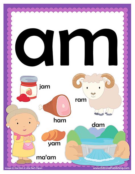 AM Word Family Worksheets - Kindergarten Mom Am Family Words Free Printable, Am Words Worksheets, Am Word Family Worksheet, Phonics Flashcards Free Printable, Am Word Family, Am Words, Free Phonics Printables, Kindergarten Mom, Kindergarten Word Families