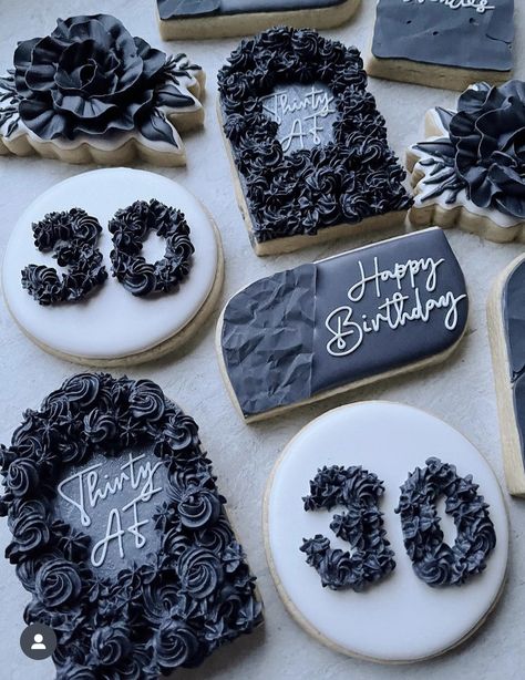 Rip 20s Dessert, Rip 20s Birthday Cookies, 30 Birthday Cookies, 30th Birthday Cookies, Dirty Thirty Party, Adult Birthday Party Themes, 30th Birthday Themes, 40th Birthday Party Decorations, 30th Bday