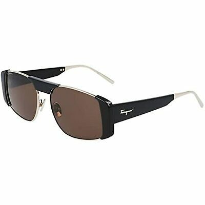 (eBay) NEW Salvatore Ferragamo SF 267S 733 Black & Gold Sunglasses 55mm with Brown Lens Designer Eye Glasses, Black Gold Sunglasses, Small Sunglasses, Eyewear Brands, The Ascent, Dark Sunglasses, Sunglasses Box, Leather Glasses Case, Brown Lens