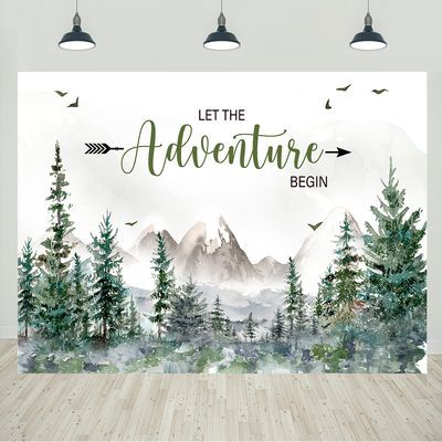 Temu | Explore the Latest Clothing, Beauty, Home, Jewelry & More Pink Curtain, Adventure Awaits Baby Shower, Baby Shower Background, Forest Baby Showers, Adventure Baby Shower, Forest Party, Outdoor Baby Shower, Photo Booth Prop, Let The Adventure Begin