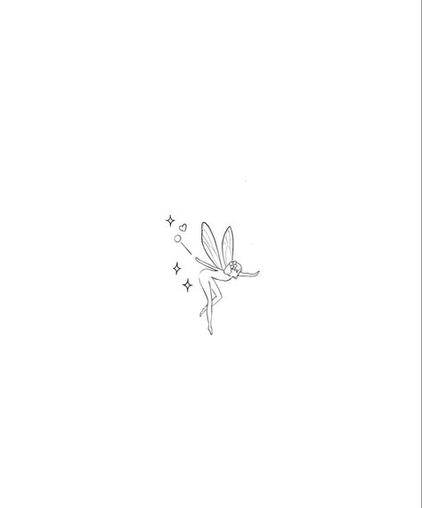 Fairy Line Tattoo, Small Fairy Tattoos Simple, Tiny Fairy Tattoo, Simple Fairy Tattoo, Fine Line Fairy Tattoo, Dainty Fairy Tattoo, Faerie Tattoo, Small Fairy Tattoos, Tinkerbell Tattoo