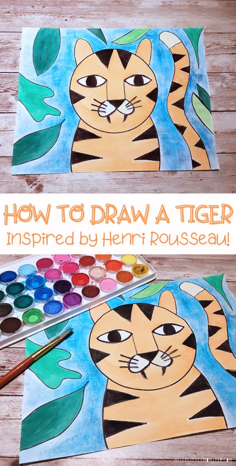 Tiger Activities, Draw A Tiger, Activity Schedule, Classroom Vibes, Famous Artists For Kids, March Art, Jungle Crafts, Jungle Painting, Zoo Art