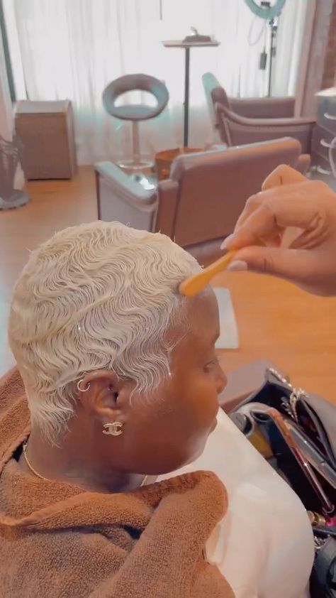 Ginger Finger Waves, Pixie Waves, Hazelnut Blonde, Finger Waves Short Hair, Finger Wave, Natural Hair Short Cuts, Hair Undercut, Finger Waves, Short Hair Undercut