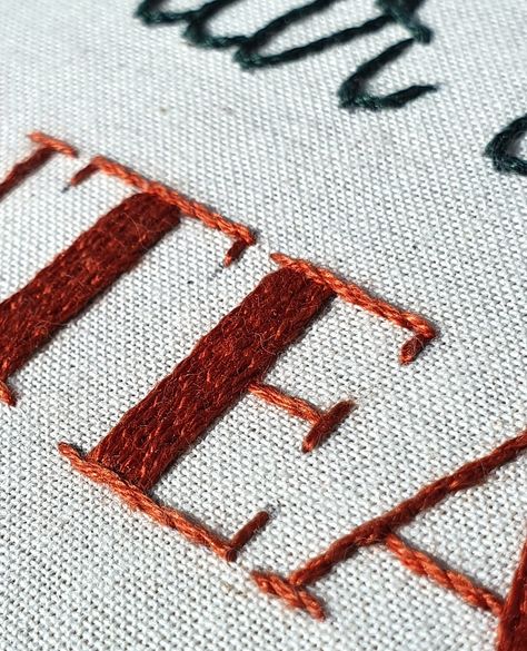 Line Art Letters, How To Embroider Letters On Shirt, Single Strand Embroidery, Hand Embroidery Lettering, Embroidering Letters By Hand, How To Embroider Words, Embrodery Stiching Ideas Letters, Cursing Embroidery, How To Embroider Letters By Hand