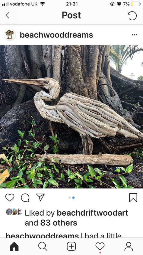 Driftwood Sculpture Ideas, Driftwood Garden Ideas, Driftwood Pelican, Best Landscape Design, Driftwood Garden, Driftwood Art Sculpture, Space Garden, Driftwood Diy, Driftwood Art Diy