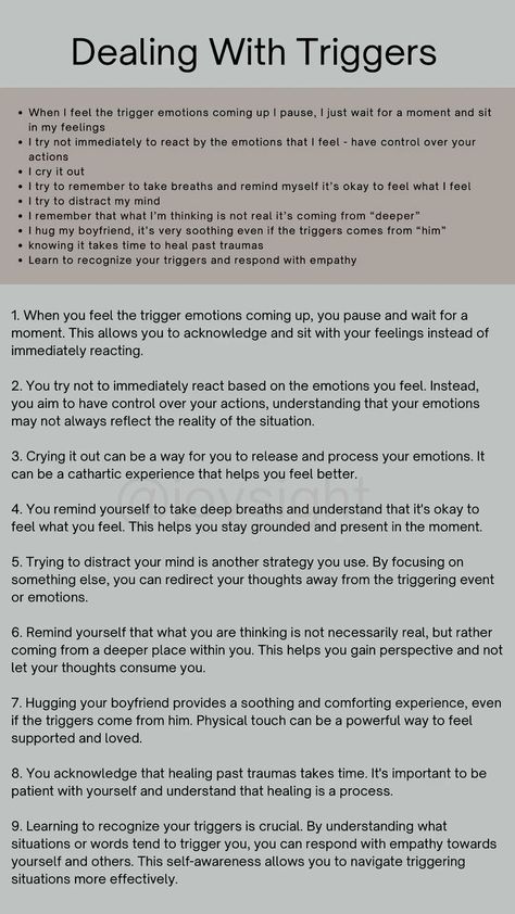 Triggers In Recovery, How To Handle Emotional Triggers, My Triggers List, How To Heal Triggers, How To Identify Emotional Triggers, Healing Triggers Quotes, Working Through Triggers, Triggers In A Relationship, How To Deal With Triggers