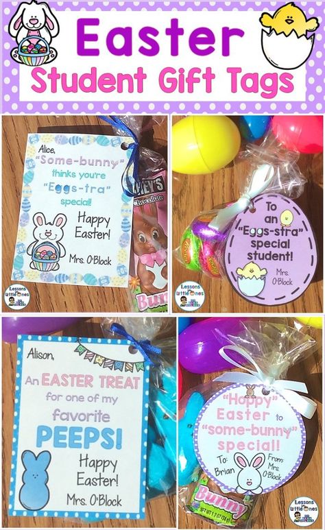 These  Easter printables $1.50 are for Teachers Gift tags, You can easily adapt these to suit your own Easter needs. They are very cute and different Easter designs t choose from. The perfect addit… Easter Classroom Treats, Easter Classroom Gifts, Gifts For Your Students, Treats For Teachers, Education Assistant, Easter Speeches, Easter Teacher Gifts, Recognition Ideas, Student Gift Tags