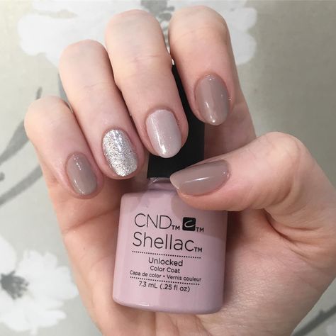 CND Shellac - Field Fox, Unlocked, Ice Vapor and Lecente Silver Glitter Opi Neutral, Cnd Shellac Nails, Nail Beds, Cnd Shellac, Hair Haircuts, Shellac Nails, Nails And Makeup, Fancy Nails, Belle Epoque