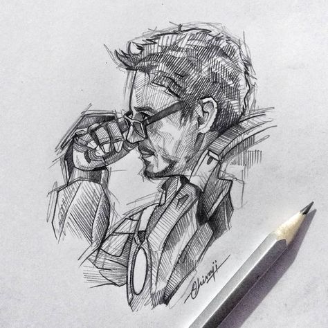 Although he is a fictional character but his character is full of inspirations...thanks to the incomparable acting of Robert Downey Jr and…  Crosshatching sketch Ironman sketching line sketch marvel comic sketch hatching drawing Robert Downey Jr portrait How To Draw Tony Stark, Tony Stark Drawing Sketches, Tony Stark Drawing Easy, How To Draw Marvel Characters, Rdj Sketch, Comic Drawing Sketches, Robert Downey Jr Sketch, Marvel Sketches Pencil, Robert Downey Jr Drawing