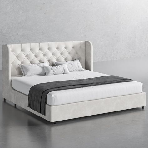 White queen bed