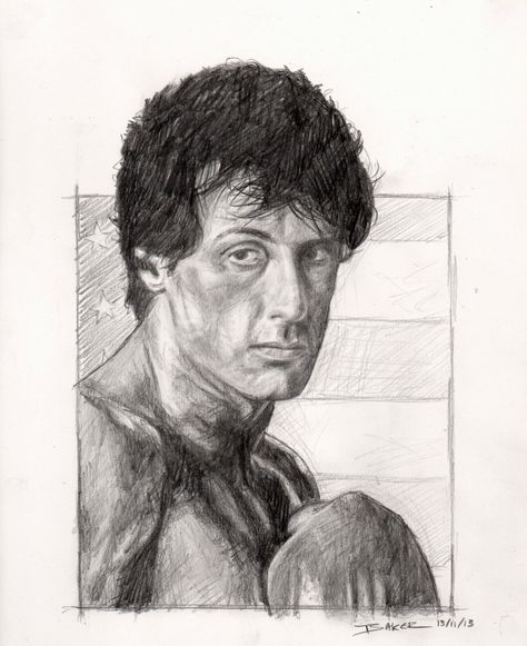 Rocky Balboa Drawing Pencil, Rocky Sketch, Rocky Balboa Drawing, Rocky Drawing, Art Is Dead, Photoshop Tutorial Design, Rocky Balboa, Hipster Wallpaper, Art Drawings Sketches Creative