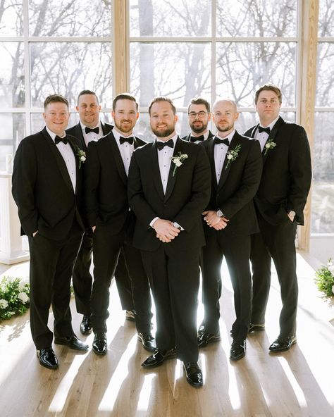 This one is for the dudes 🤘🏼 Let’s be real, you can never go wrong with a classic black suit and bow tie 🖤 photo / @ashley.sunderland video / @brittaylorfilms florist / @deeflowersllc caterer / @goodiescatering cake / @allthingscake venue / @glass_chapel DJ / @lionsroad bartender / @platinumeventservicesok linens / @partyprorents dress / @bellaroseedmond hair / @hairbylivlee makeup / @claireburnsmua_ suit / @menswearhouse #glasschapeltulsa #glasschapel #oklahomaweddingvenue #tu... Black Suit With Black Bow Tie, Black Suit With Bow Tie, Black Suit And Bow Tie, Suit And Bow Tie, Classic Black Suit, Tulsa Wedding Venues, Arkansas Wedding Venues, Missouri Wedding Venues, Oklahoma Wedding Venues