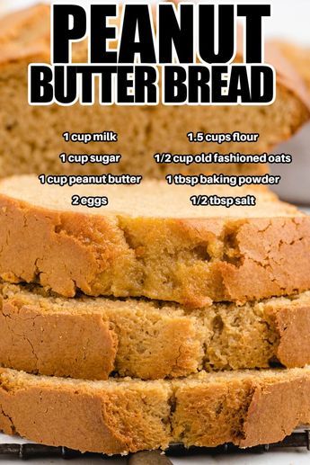 Peanut Butter Bread, Butter Bread, Sliced Bread, Homemade Peanut Butter, Bread Machine Recipes, Bread Recipes Sweet, Peanut Butter Recipes, Dessert Bread, Butter Recipe