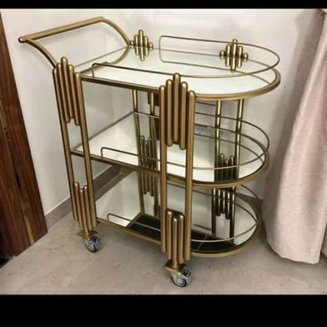 Trolly Design, Trolley Design, Food Trolley, Country Cottage Homes, Welded Furniture, Serving Trolley, Bar Cart Styling, Art Deco Decor, Metal Console