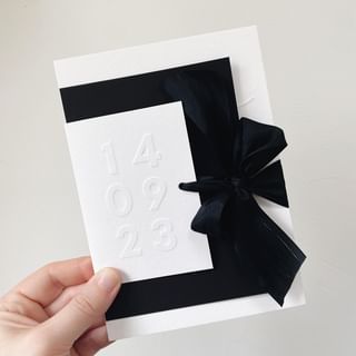 Kelly Phillips White (@whitecottageweddings) • Instagram photos and videos Wedding Stationary Design, Embossed Wedding Invitations, Monochrome Weddings, Black And White Wedding Theme, White Wedding Theme, Black And White Wedding Invitations, Monochrome Palette, Greeting Card Craft, Bridesmaid Proposal Cards