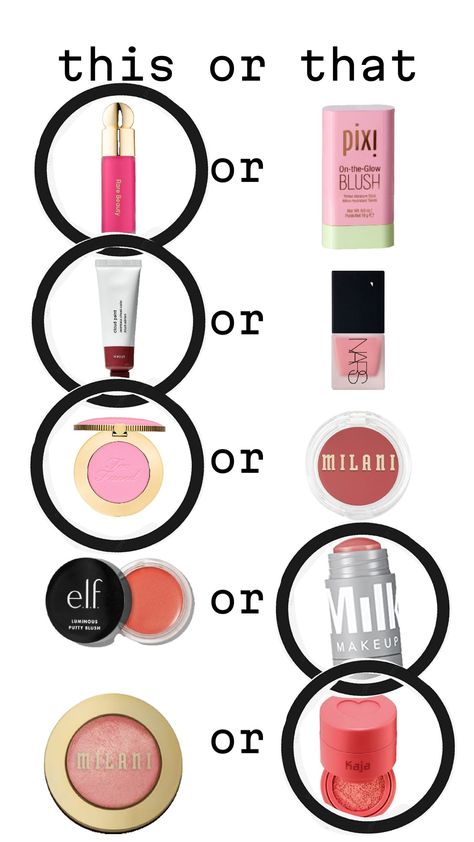 This or that blush edition! 💕✨ #thisorthat #beauty #makeupinspo #makeup #makeupproducts #makeupbag This Or That Makeup Edition, Makeup Products, Makeup Inspo, Makeup Bag, Blush, Skin Care, Skin, Makeup, Pins