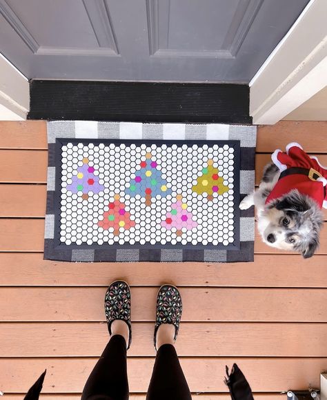 Christmas Letterfolk Mat, Christmas Tile Mat, Letter Folk Tile Mat Ideas, Folk Rug, Letterfolk Tile Mat Ideas, Tile Mat Ideas, Letterfolk Mat, Mat Inspiration, Doormat Ideas