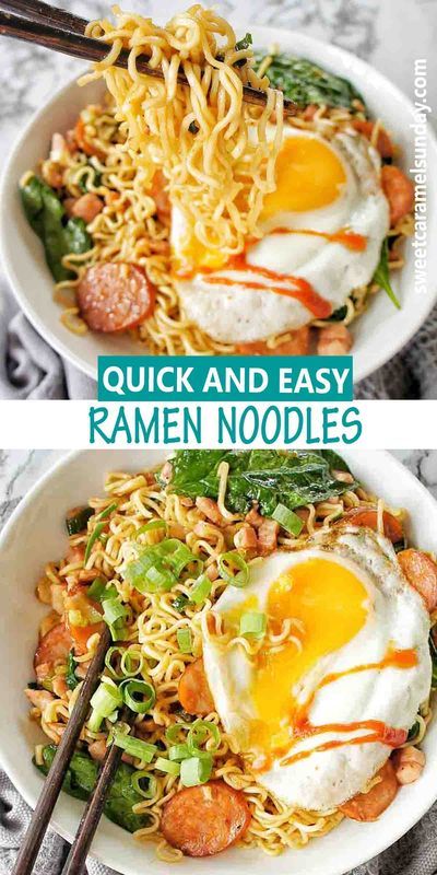 Bacon Noodles, Egg In Ramen Noodles, Top Ramen Recipes, Fried Ramen, Noodle Bowls Recipes, Bowl Recipes Easy, Ramen Recipes Easy, Easy Ramen, Ramen Noodle Bowl