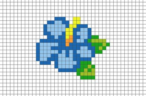 Pixel Art Hibiscus, Hibiscus Flower Pixel Art, Bead Templates Pixel Art, Pixel Art Pattern Stitch, 20 By 20 Pixel Art, Pixel Hibiscus, Pixel Art Ideas Cute Mini, Picsel Art Easy Cute, Very Small Pixel Art