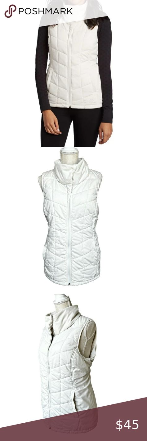 The North Face Vest Off White Women Size L White The North Face Outerwear For Cold Weather, North Face Vest Women, White North Face Vest, The North Face Long Sleeve Winter White Outerwear, North Face Women's Vest, The North Face Vest, North Face Vest, The North Face Jackets, North Face Jackets