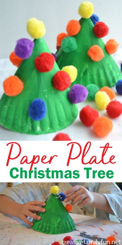 Paper Plate Christmas Tree, Plate Christmas Tree, Christmas Tree Craft, Preschool Christmas Crafts, Tree Craft, Colorful Paper, Christmas Tree Crafts, Paper Plate Crafts, Preschool Christmas