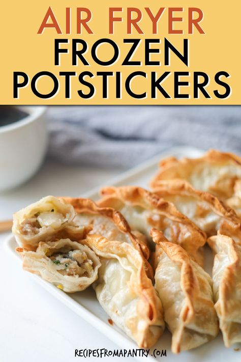 Frozen Gyoza In Air Fryer, Air Fryer Gyoza, Air Fryer Potstickers, Potsticker Recipes, Veggie Potstickers, Frozen Potstickers, Veggie Desserts, Potstickers Recipe, Frozen Dumplings