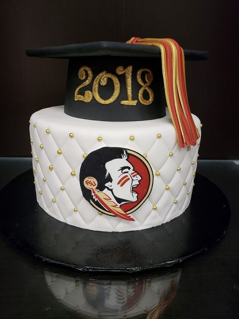 FSU Graduation Cake Fsu Graduation Cakes, Fsu Grooms Cake, Fsu Party Ideas, Fsu Cake Ideas, Fsu Graduation Party, Taco Grad Party, Fsu Cake, Fsu Party, Lsu Graduation Party