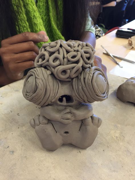 Clay monster from my 3D art 2 class - Mrs. Nickell Monster Sculpture Clay, Monster Ceramics, Monster Pottery, Caricature Sculpture, Monster Mugs, Clay Monster, Imaginary Creatures, Ceramic Monsters, Art Gallery Outfit