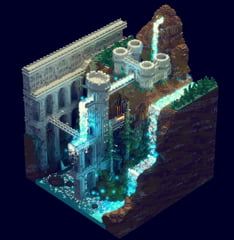 Water Castle Mises En Page Design Graphique, Bangunan Minecraft, Minecraft Castle, Minecraft Construction, Amazing Minecraft, Unity 3d, Isometric Art, Minecraft Blueprints, Minecraft Architecture