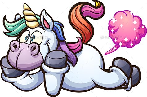 Farting cartoon unicorn. Vector clip art illustration with simple gradients. All in a single layer. EPS10 file included. Unicorn Cartoon, Unicorn Quotes, Unicorn Pictures, Sticker Transparent, The Last Unicorn, Cartoon Unicorn, Birthday Clipart, Unicorn Stickers, Unicorn Funny