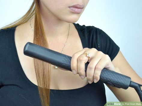 How to Flat Iron Hair: 14 Steps (with Pictures) - wikiHow Flat Iron Hair, Burnt Hair, Best Hair Straightener, Iron Hair, Flat Irons, Afro Textured Hair, Hair Iron, Flat Iron Hair Styles, Pearl Hair Pins