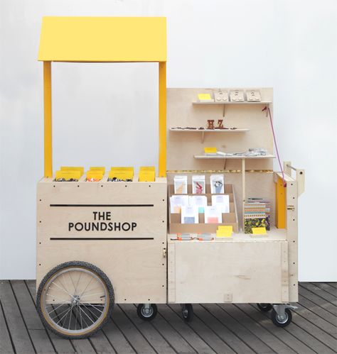 The Poundshop Mobile Stand ~ Brilliant design. Gerobak Dorong, Ice Cream Cart, Craft Stalls, Kiosk Design, Coffee Carts, Market Stalls, Food Cart, Mobile Shop, Ice Creams