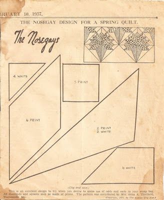 Cloud of Quilt Patterns: Bride's Bouquet or Nosegay Nosegay Quilt Block Pattern, Nosegay Quilt, Antique Quilts Patterns, Floral Quilts, Feedsack Quilt, Easy Quilting, Vintage Quilts Patterns, Bride's Bouquet, English Paper Piecing Quilts