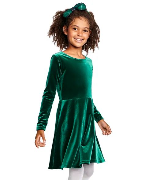 Kids Big & Lil Sis Christmas Dress Up| The Children's Place | Free Shipping* Velvet Christmas Dress, Christmas Dress Up, Knit Skater Dress, Long Sleeve Velvet Dress, Kids Outfits Girls, Everyday Dresses, Girls Long Sleeve, Rock Style, Large Size Dresses