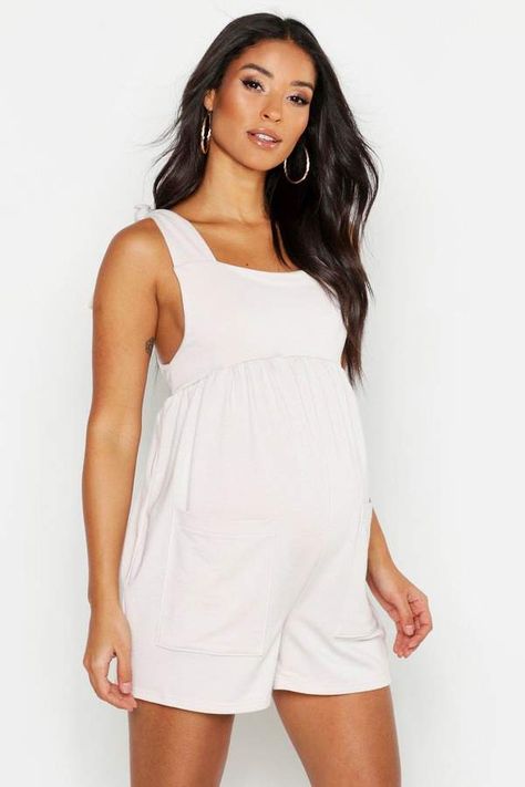 boohoo Maternity Tie Shoulder Pocket Romper Boohoo Maternity, Maternity Romper, Pregnancy Clothes, Maternity Clothes, Jumpsuit Romper, Girl Outfits, I Hope, Jumpsuit