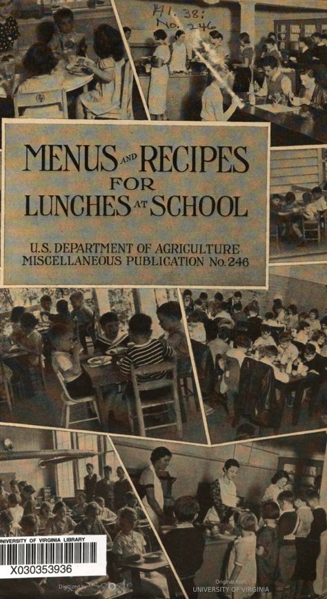 Menus and recipes for lunches at school / [by Rowena Schmidt Carpenter, Helen Nebeker Hann, and Fanny Walker Yeatman]. Creamed Salmon, Lunch Recipies, School Lunchroom, School Cafeteria Food, School Lunch Menu, School Menu, School Lunch Recipes, Cafeteria Food, Heirloom Recipes