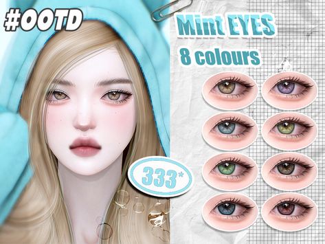 The Sims Resource - 333-Mint eyes Sims 4 333, Sims 4 Makeup, Sims 4 Cc Eyes, Makeup Cc, Sims 4 Download, Sims 4 Cc Makeup, Sims 4 Body Mods, Tumblr Sims 4, Sims 4 Dresses