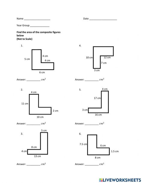 Perimeter Of Shapes, Area Of Composite Figures, Composite Figures, Composite Shapes, Area Worksheets, Maths Area, Spelling Worksheets, Area And Perimeter, Shapes Worksheets