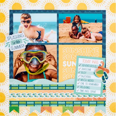 Summer Scrapbook Layouts, Create A Banner, Secret Box, Creative Memories Scrapbooking, Summer Scrapbook, Scrapbook Sketches, Creative Memories, Summer Break, Summer Adventures