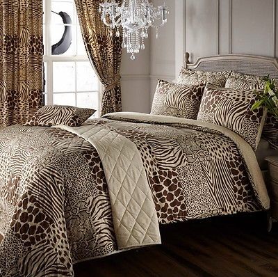 8PCS SAFARI ANIMAL PRINT KING BED DUVET COVER + CURTAINS + THROWOVER BEDDING SET Animal Print Bedding, Gold Bed, Set Bed, King Comforter Sets, Bed In A Bag, Bed Skirt, Queen Comforter Sets, Print Comforter, Queen Comforter