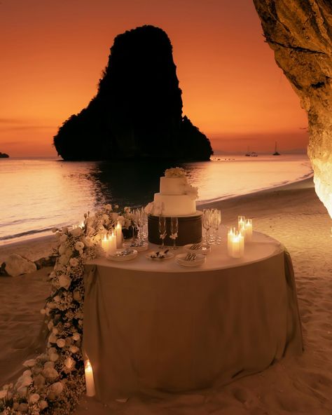 beachside reception in a cave at The Grotto, Rayavadee Resort in Thailand The Grotto, Thailand, Photography, On Instagram, Instagram