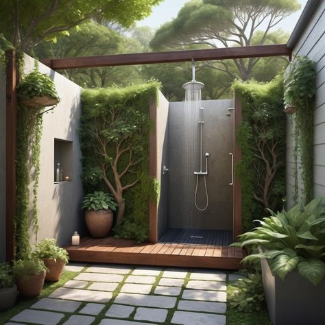 Create - AI Image Generator | Create Art or Modify Images with AI Outdoor Bathroom Ideas Backyards, Outdoor Meditation Space, Outdoor Meditation, Serenity Garden, Garden Sanctuary, Blue Mosaic Tile, Townhouse Interior, Outdoor Bathroom Design, Outdoor Tub