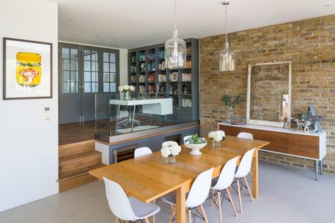 Broadgates Road - Granit Internal Steps, Split Level Kitchen, Timeless Dining Room, House Extension Plans, London Residence, Home Office Table, Kitchen Extension, Basement Decor, Split Level