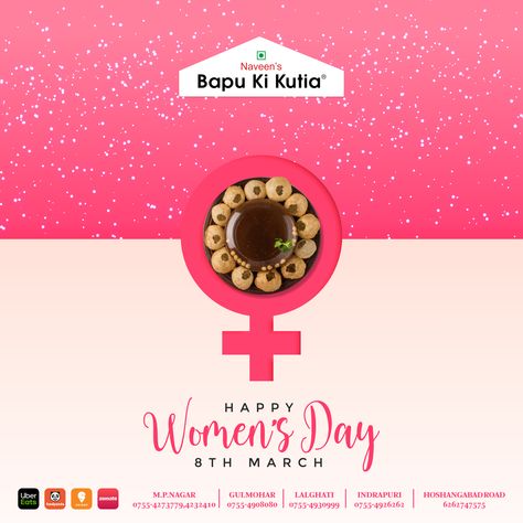 Pani Puri Love Womens Day Creative Ads For Food, Women's Day Creative Ads, Womens Day Creative, Restaurant Social Media Ideas, Hotel Marketing Design, Creative Advertisement, Clay Cafe, Raju Bhai, Restaurant Social Media