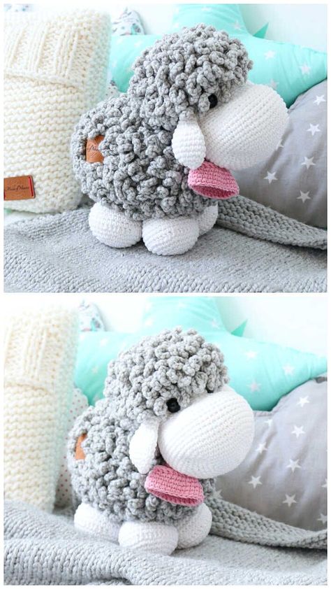 crochet toys Long Cat Crochet, Crochet Sheep Free Pattern, Crochet Lamb Pattern, Knitted Sheep, Crochet Blanket Patterns Free, Cotton Crochet Patterns, Cat Crochet Pattern, Crochet Sheep, Crochet Doll Tutorial