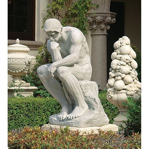 Design Toscano The Thinker Garden Statue Rodin The Thinker, The Thinker, Garden Estate, French Sculptor, Estate Garden, Outdoor Living Design, Auguste Rodin, Antique Stone, Garden Statue