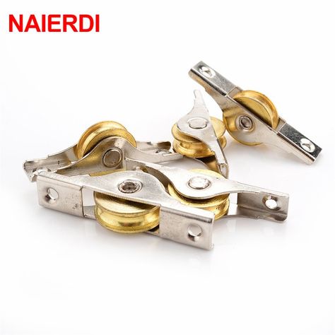 NAIERDI 2PCS Sliding Door Roller Cabinet Copper Caster Wheel Pulley For Wardrobe Window Furniture Hardware-in Door Rollers from Home Improvement on Aliexpress.com | Alibaba Group Wardrobe Window, Sliding Door Cabinet, Sliding Door Rollers, Tv Unit Interior Design, Window Furniture, Carpentry Tools, Casters Wheels, Copper Material, Space Saving Furniture